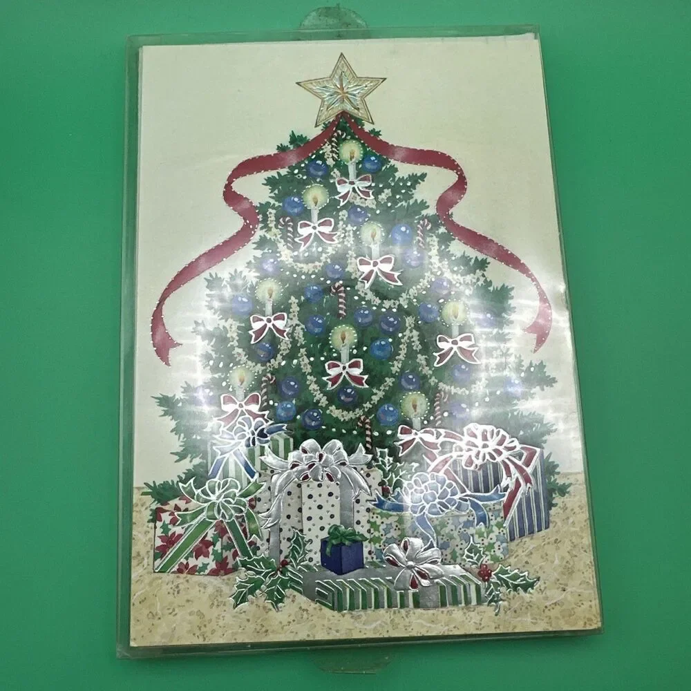 Vintage 6 Christmas Cards With Envelopes All One Design